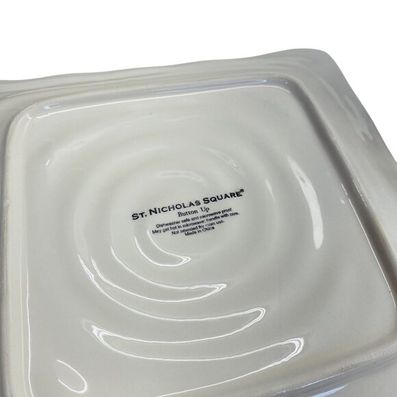 St. Nicholas Square Button Up Snowman-Themed Ceramic Bowl & Spreader Serving Set - Picture 5 of 8